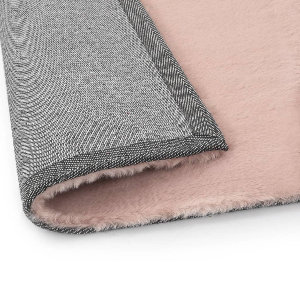 Rug 120x160 cm Faux Rabbit Fur Old Pink